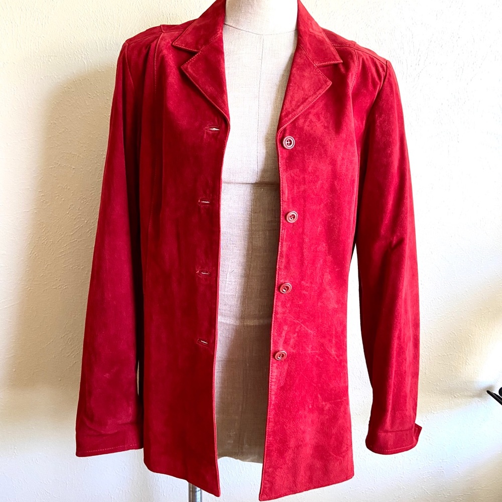 Deep Red Suede Liz Claiborne Collection Jacket